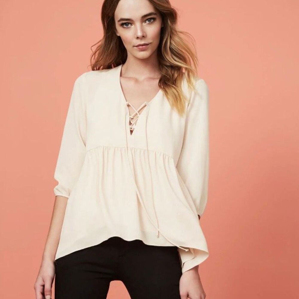Three Eighty Two Bella Peasant Top size Small Babydoll chiffon